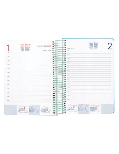 Agenda espiral liderpapel peri ssa a4 2025 dia pagina color azul papel 80 gr