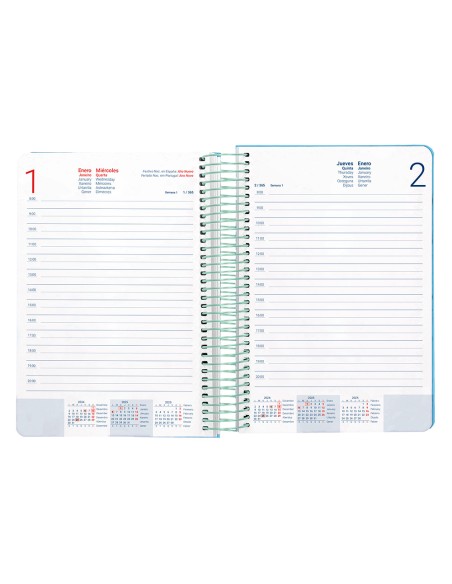 Agenda espiral liderpapel peri ssa a4 2025 dia pagina color azul papel 80 gr