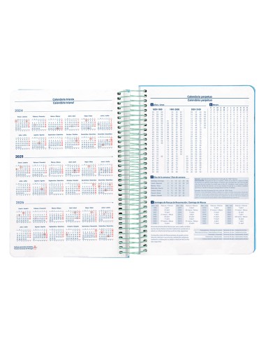 Agenda espiral liderpapel peri ssa a4 2025 dia pagina color azul papel 80 gr