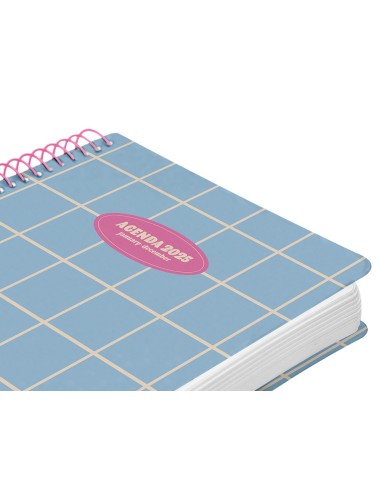Agenda espiral liderpapel clas sic a6 2025 dia pagina color azul claro papel 70 gr