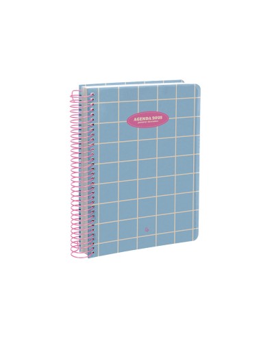 Agenda espiral liderpapel clas sic a6 2025 dia pagina color azul claro papel 70 gr
