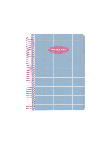 Agenda espiral liderpapel clas sic a6 2025 dia pagina color azul claro papel 70 gr