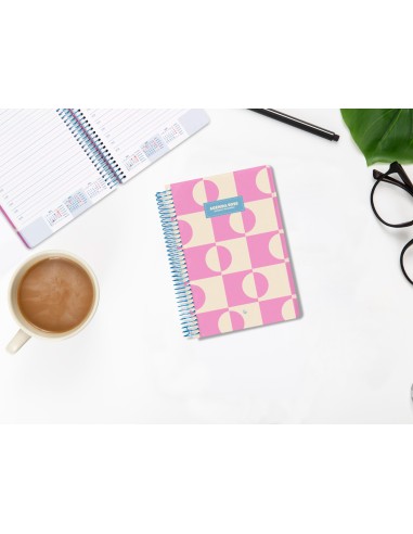 Agenda espiral liderpapel clas sic a6 2025 dia pagina color rosa papel 70 gr
