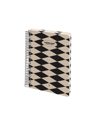 Agenda espiral liderpapel clas sic a6 2025 semana vista blanco y negro 1 papel 70 gr