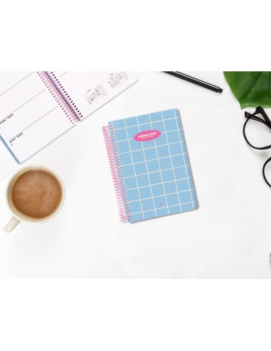 Agenda espiral liderpapel clas sic a6 2025 semana vista light color azul papel 70 gr