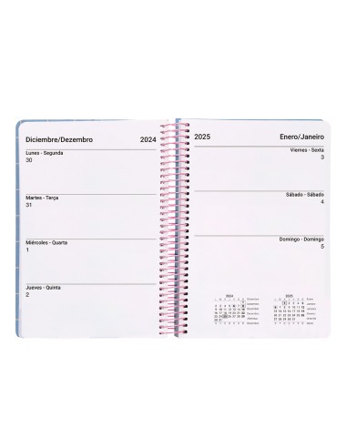 Agenda espiral liderpapel clas sic a6 2025 semana vista light color azul papel 70 gr