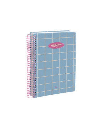 Agenda espiral liderpapel clas sic a6 2025 semana vista light color azul papel 70 gr