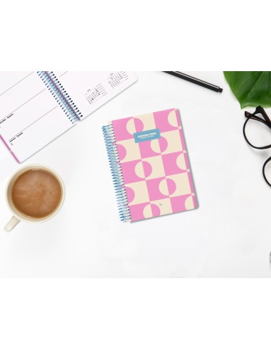 Agenda espiral liderpapel clas sic a6 2025 semana vista color rosa papel 70 gr