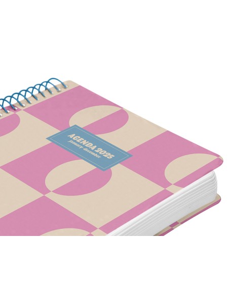 Agenda espiral liderpapel clas sic a6 2025 semana vista color rosa papel 70 gr