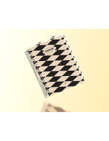 Agenda espiral liderpapel clas sic a5 2025 semana vista blanco y negro 1 papel 70 gr