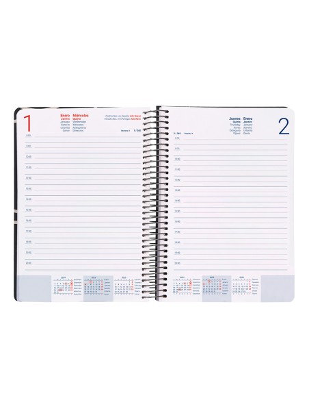 Agenda espiral liderpapel clas sic a5 2025 semana vista blanco y negro 2 papel 70 gr