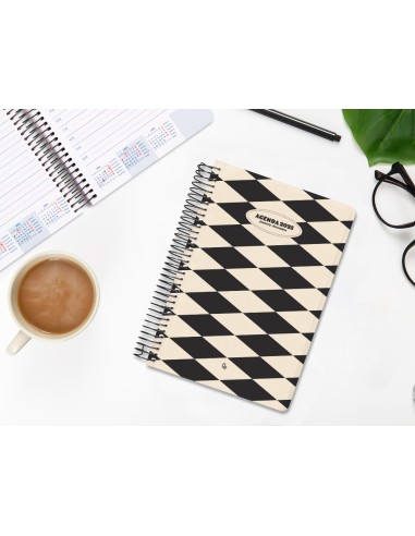 Agenda espiral liderpapel clas sic a5 2025 dia pagina blanco y negro 1 papel 70 gr