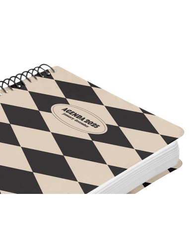 Agenda espiral liderpapel clas sic a5 2025 dia pagina blanco y negro 1 papel 70 gr