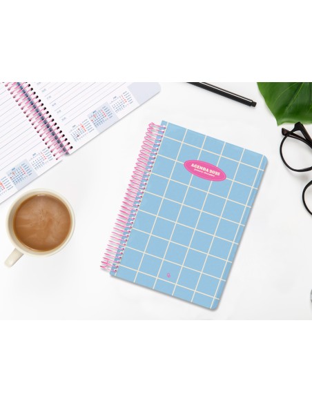 Agenda espiral liderpapel clas sic a5 2025 dia pagina light color azul papel 70 gr