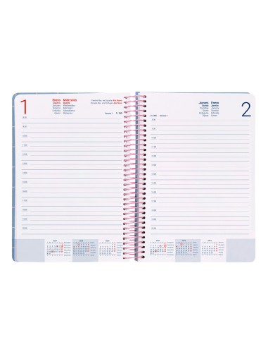 Agenda espiral liderpapel clas sic a5 2025 dia pagina light color azul papel 70 gr