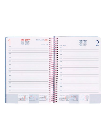 Agenda espiral liderpapel clas sic a5 2025 dia pagina light color azul papel 70 gr