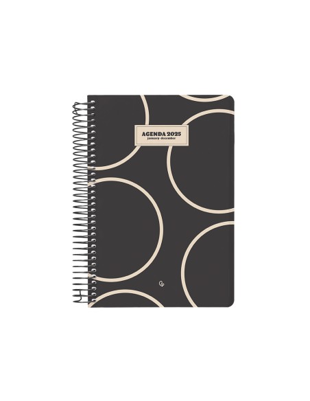 Agenda espiral liderpapel clas sic a4 2025 dia pagina blanco y negro 2 papel 70 gr