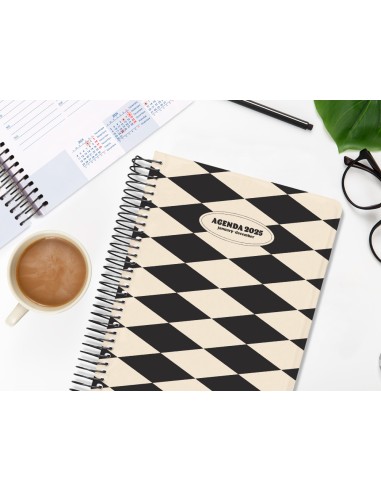 Agenda espiral liderpapel clas sic a4 2025 semana vista blanco y negro 1 papel 70 gr