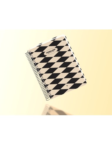 Agenda espiral liderpapel clas sic a4 2025 semana vista blanco y negro 1 papel 70 gr