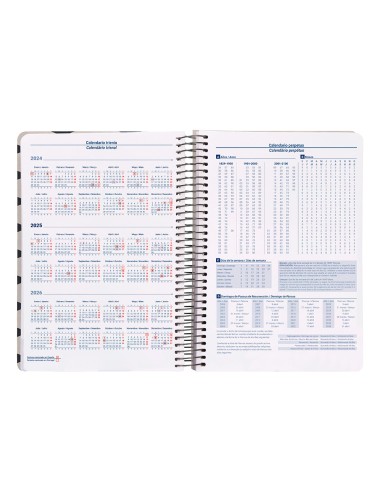 Agenda espiral liderpapel clas sic a4 2025 semana vista blanco y negro 1 papel 70 gr
