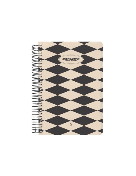 Agenda espiral liderpapel clas sic a4 2025 semana vista blanco y negro 1 papel 70 gr