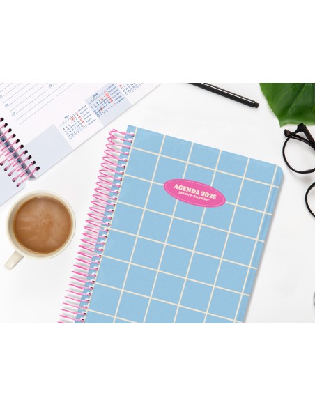 Agenda espiral liderpapel clas sic a4 2025 semana vista light color azul papel 70 gr