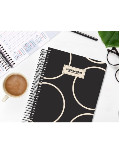Agenda espiral liderpapel clas sic a4 2025 semana vista color negrowhite2 papel 70 gr