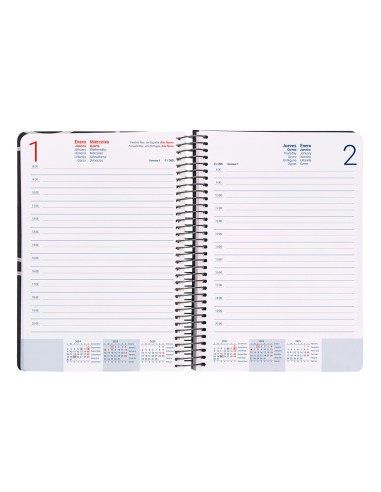 Agenda espiral liderpapel clas sic a4 2025 semana vista color negrowhite2 papel 70 gr