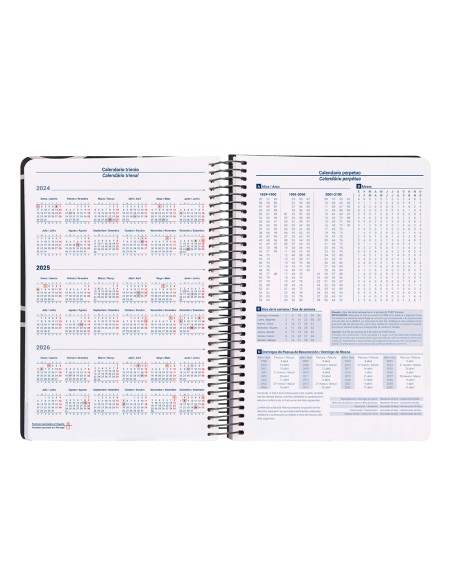Agenda espiral liderpapel clas sic a4 2025 semana vista color negrowhite2 papel 70 gr