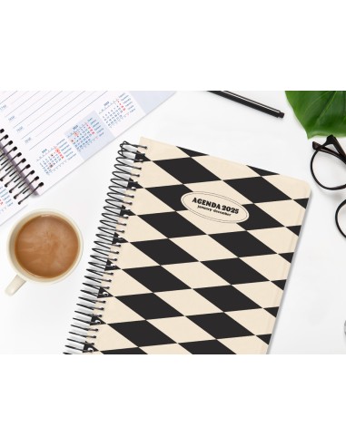Agenda espiral liderpapel clas sic a4 2025 dia pagina blanco y negro 1 papel 70 gr