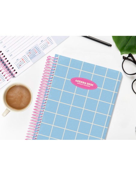 Agenda espiral liderpapel clas sic a4 2025 dia pagina color azul claro papel 70 gr
