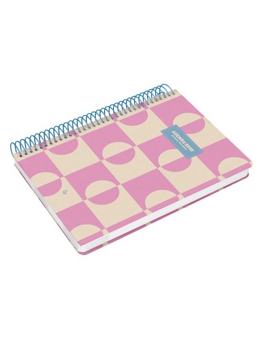 Agenda espiral liderpapel clas sic a4 2025 dia pagina color rosa papel 70 gr