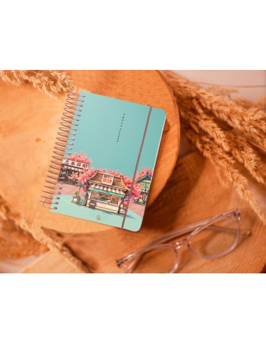 Agenda espiral liderpapel sant orini a6 2025 dia pagina cherry blossoms papel 60 gr