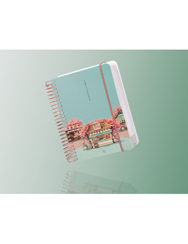 Agenda espiral liderpapel sant orini a6 2025 dia pagina cherry blossoms papel 60 gr