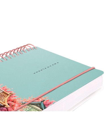 Agenda espiral liderpapel sant orini a6 2025 dia pagina cherry blossoms papel 60 gr