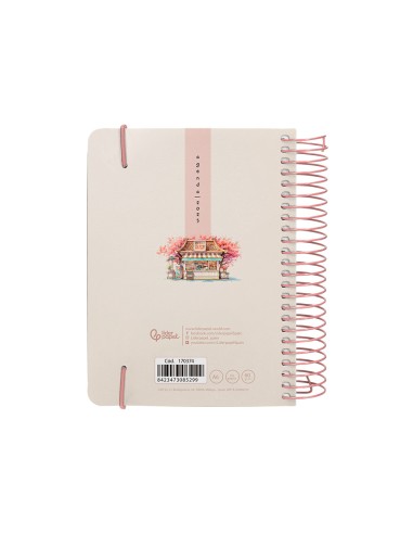 Agenda espiral liderpapel sant orini a6 2025 dia pagina cherry blossoms papel 60 gr