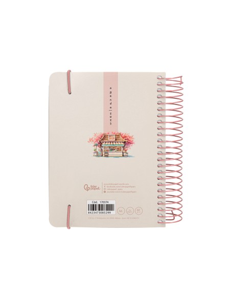 Agenda espiral liderpapel sant orini a6 2025 dia pagina cherry blossoms papel 60 gr