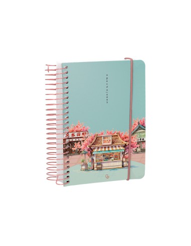 Agenda espiral liderpapel sant orini a6 2025 dia pagina cherry blossoms papel 60 gr