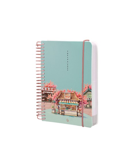Agenda espiral liderpapel sant orini a6 2025 dia pagina cherry blossoms papel 60 gr