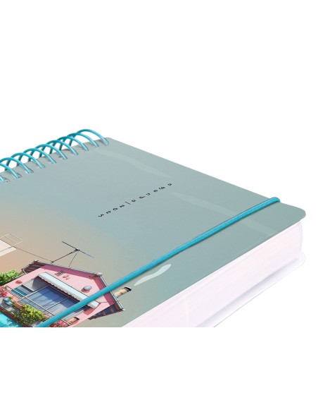 Agenda espiral liderpapel sant orini a6 2025 dia pagina street view papel 60 gr