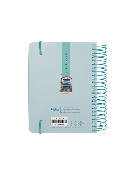 Agenda espiral liderpapel sant orini a6 2025 dia pagina street view papel 60 gr