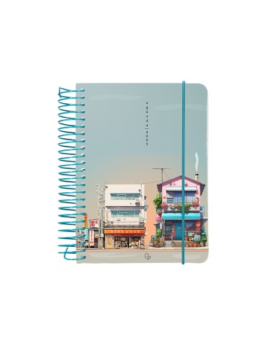 Agenda espiral liderpapel sant orini a6 2025 dia pagina street view papel 60 gr