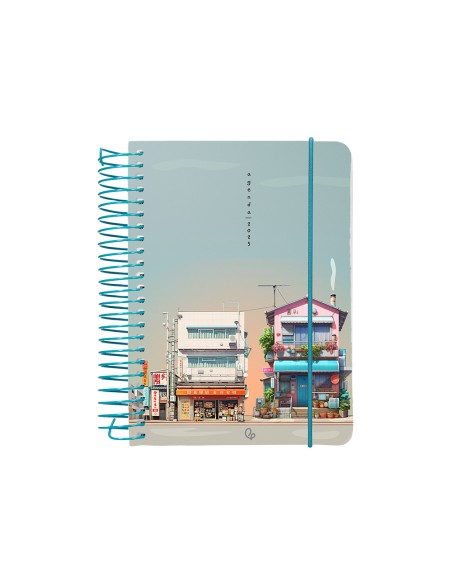 Agenda espiral liderpapel sant orini a6 2025 dia pagina street view papel 60 gr