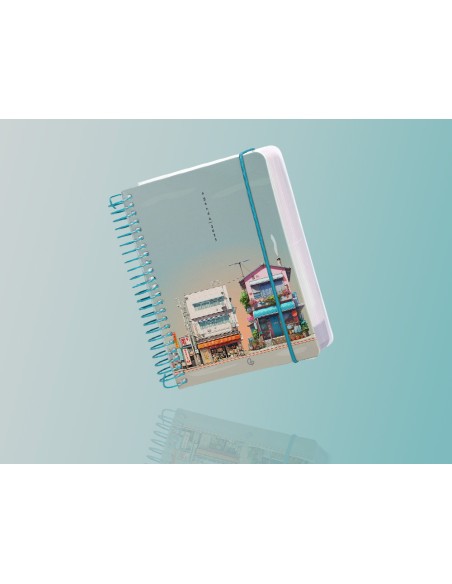 Agenda espiral liderpapel sant orini a6 2025 dia pagina street view papel 60 gr