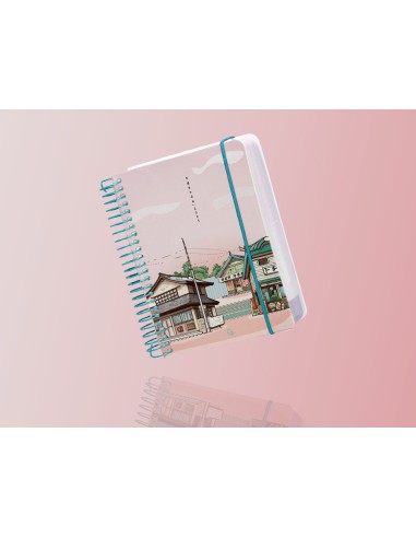 Agenda espiral liderpapel sant orini a6 2025 dia pagina atardecer rosa papel 60 gr