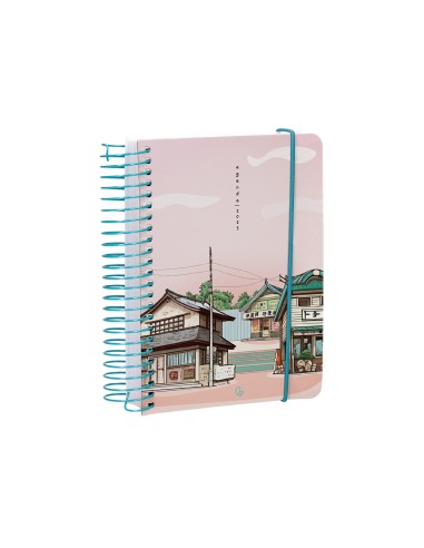 Agenda espiral liderpapel sant orini a6 2025 dia pagina atardecer rosa papel 60 gr