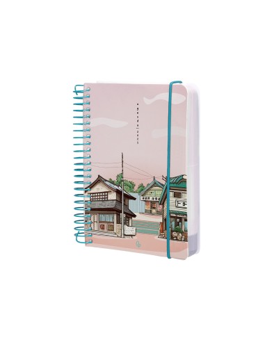 Agenda espiral liderpapel sant orini a6 2025 dia pagina atardecer rosa papel 60 gr