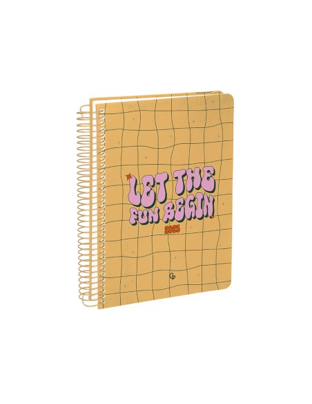 Agenda espiral liderpapel zant e a5 2025 dia pagina color amarillo papel 70 gr