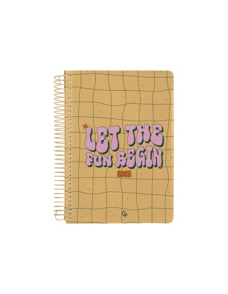 Agenda espiral liderpapel zant e a5 2025 dia pagina color amarillo papel 70 gr