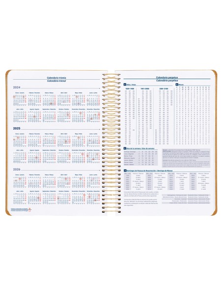Agenda espiral liderpapel zant e a5 2025 dia pagina color amarillo papel 70 gr